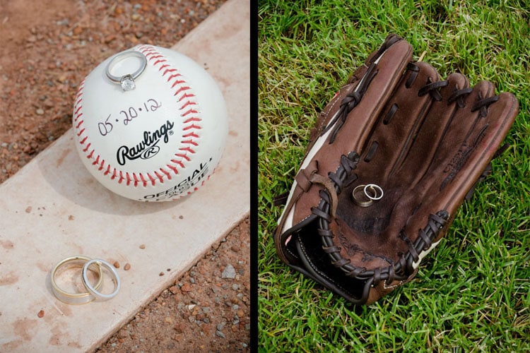 baseball themed engagement shoot Toronto blue jays