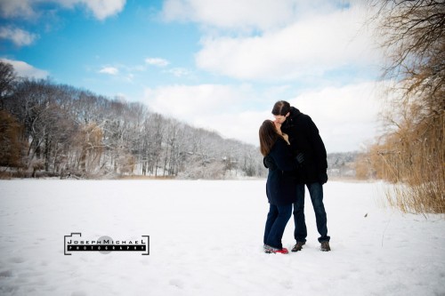 Winter Engagement Shoot with snow Toronto