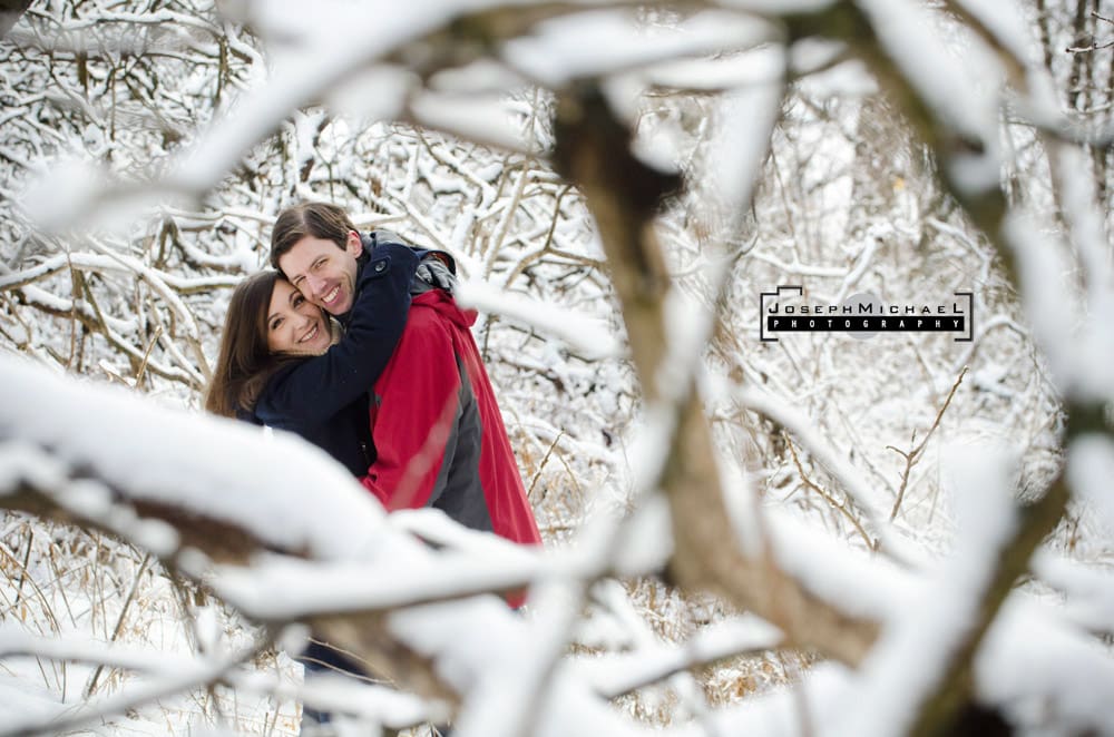 Winter Engagement Shoot with snow Toronto