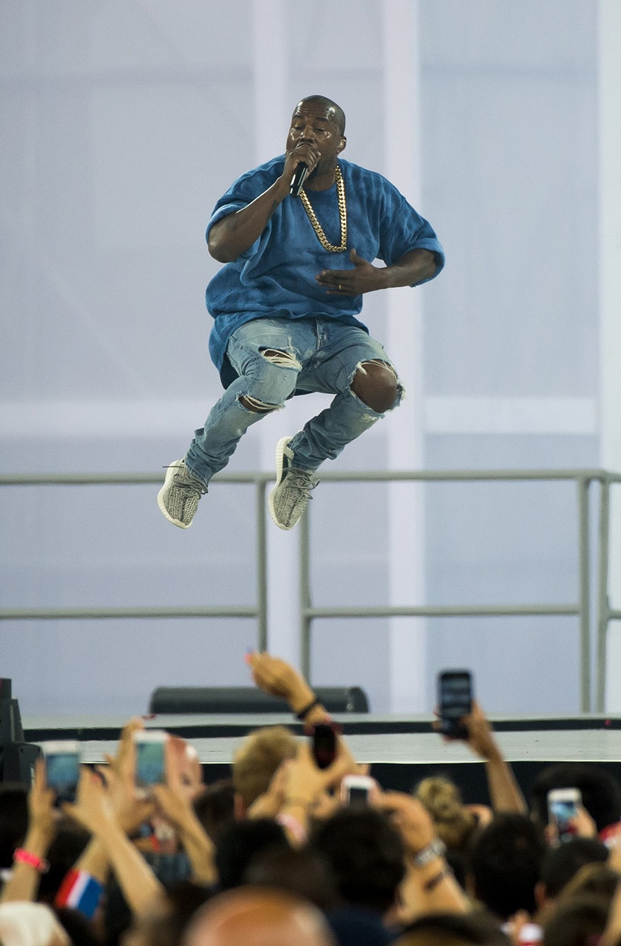 Kanye West performs during the closing ceremonies of the Toronto 2015 Pan Am Games. 