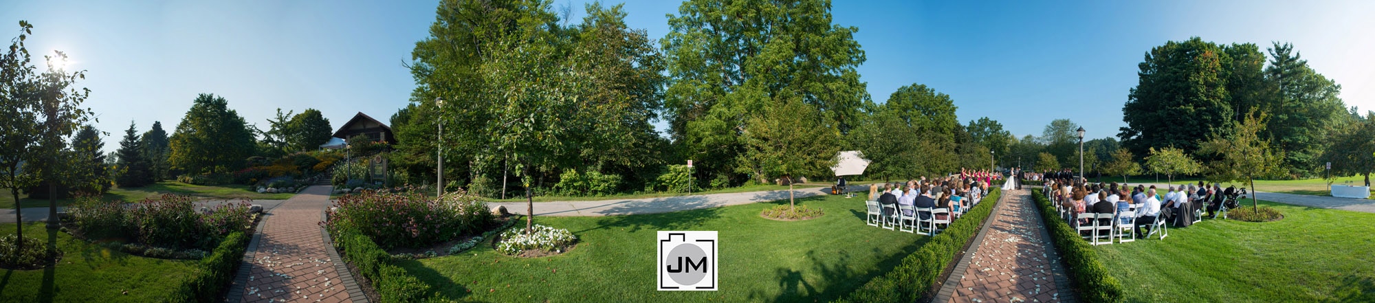 Miller Lash House Wedding Photos Outdoor Ceremony Panoramic