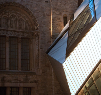 Photograph of a section of the Toronto Royal Ontario Museum's modern architecture