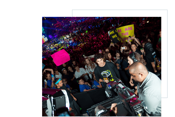 Photo of a We Canada live event being filmed