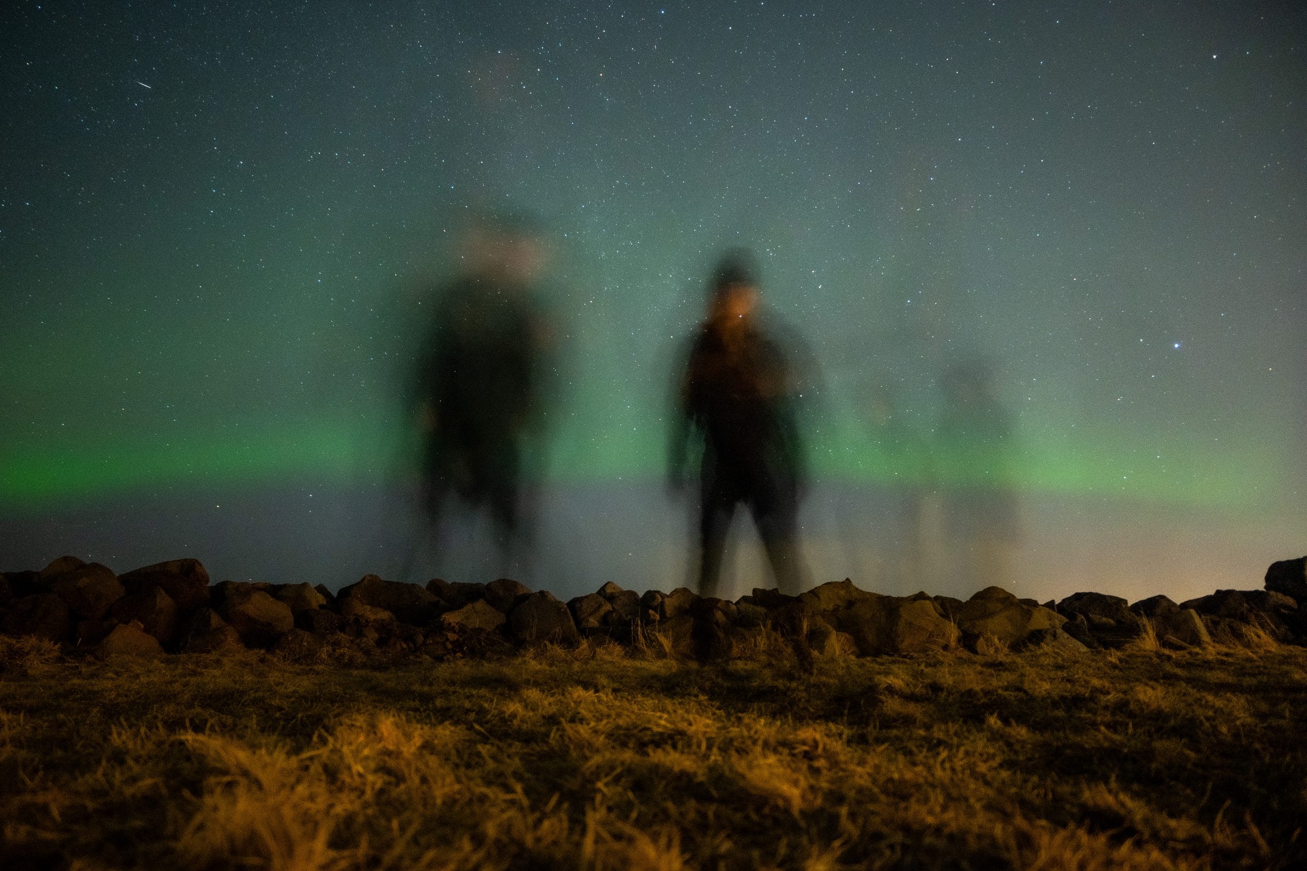 Photographing Northern Lights in Iceland - Examples of not having a huge display, but still being able to capture them.