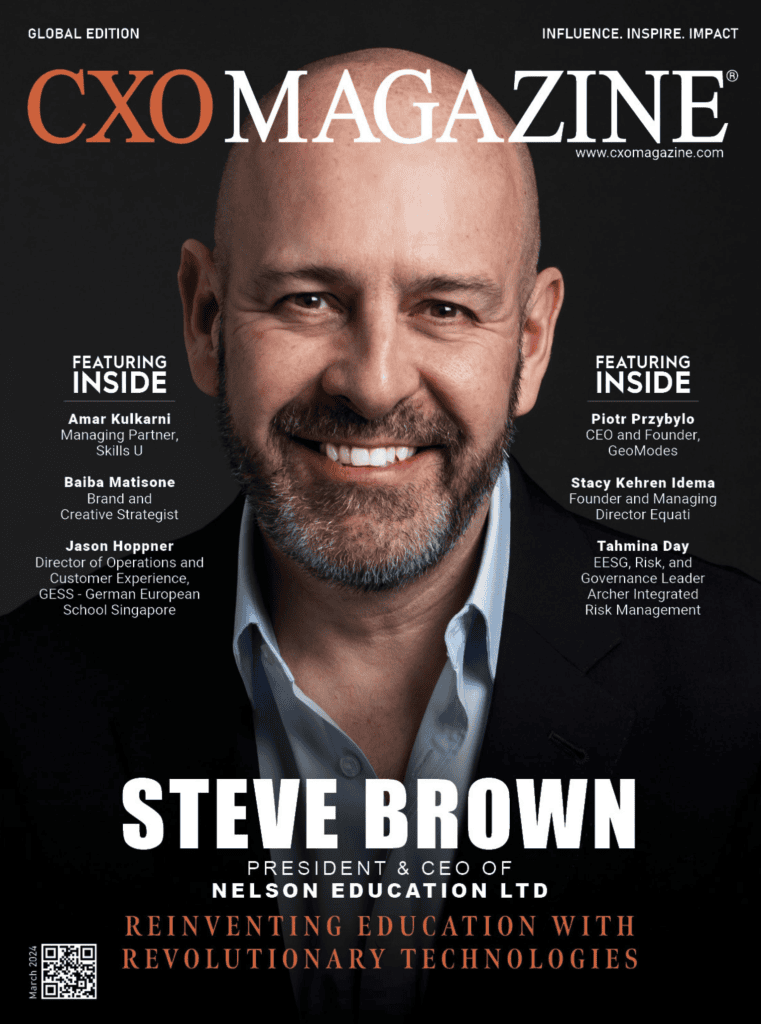 Steve Brown of Nelson Education on the Cover of CXO Magazine photographed by Joseph Michael Photography