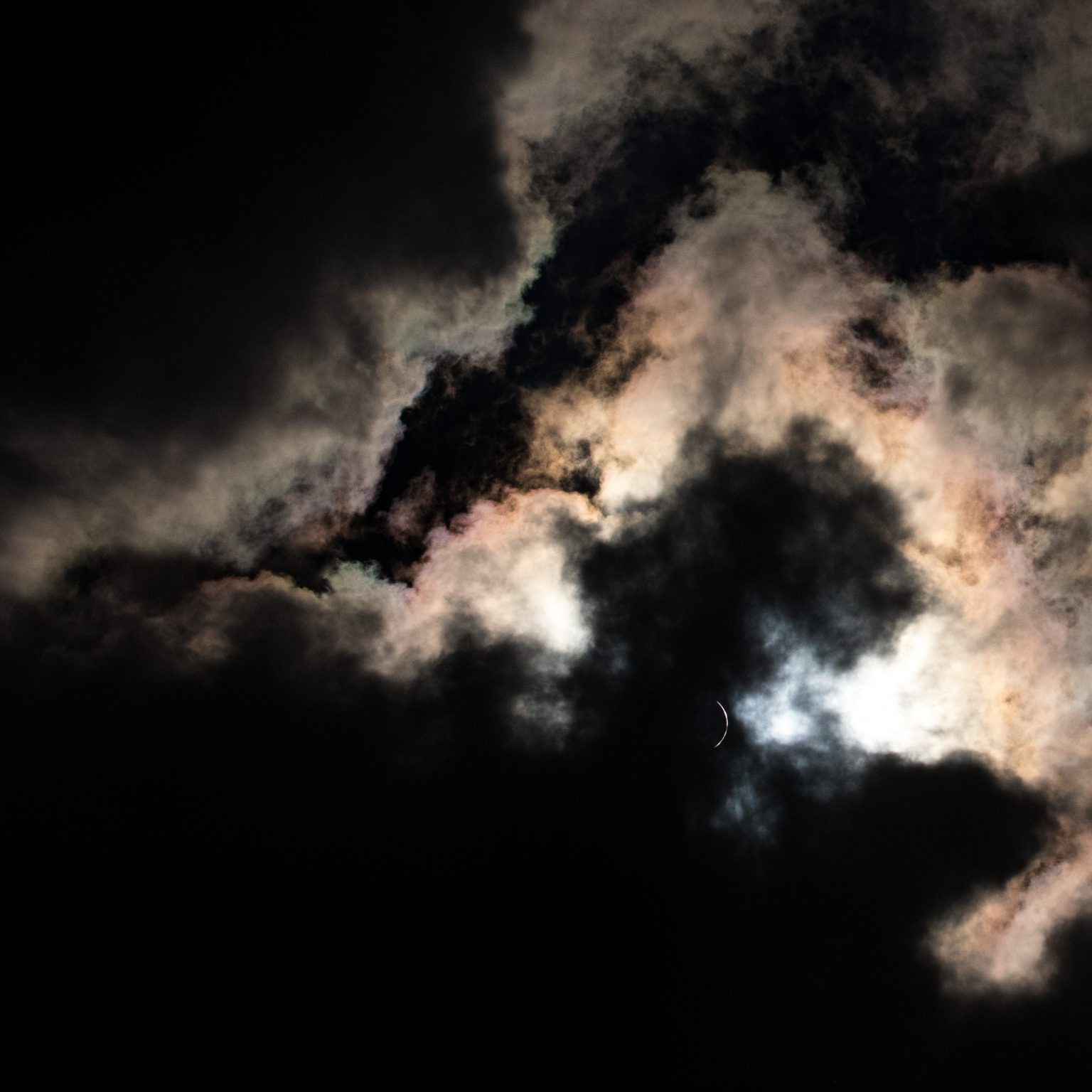 Moments after total eclipse, when the sun is just barely popping out behind the moon. Nashville, TN. August 21, 2017.