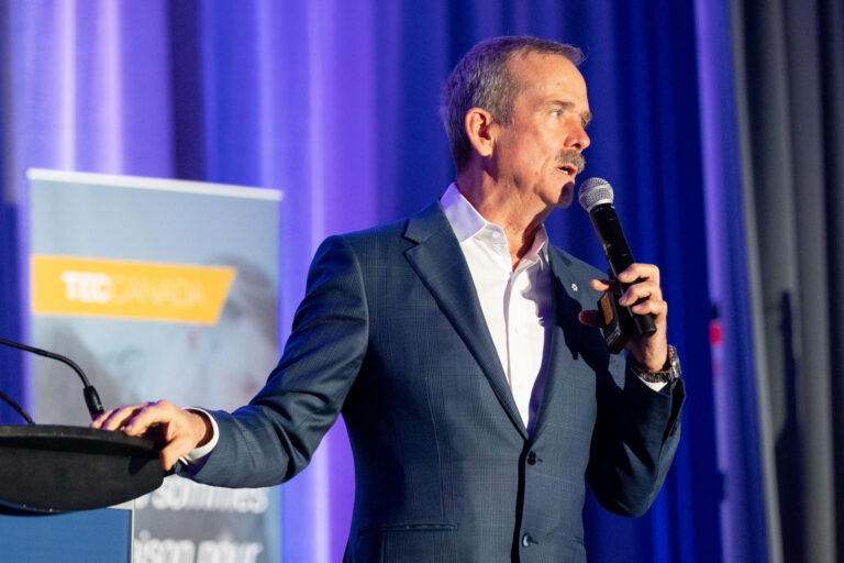 Chris Hadfield at a conference in Toronto
