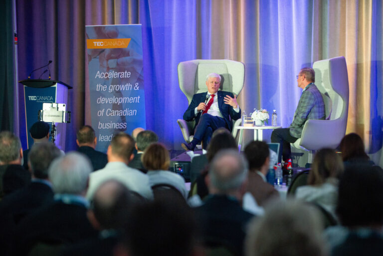 Prime Minister Stephen Harper speaking at a conference in Toronto