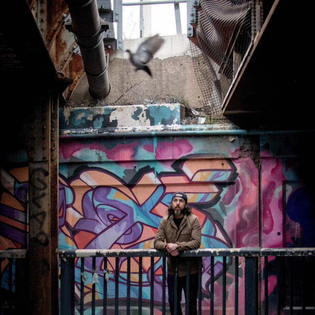Singer songwriter musician photography Toronto. Junction backdrop.